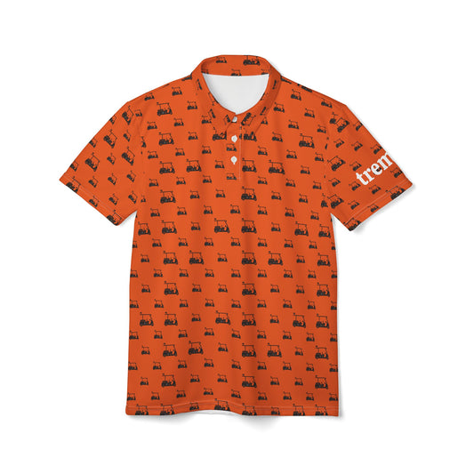 Tangerine Unisex Polo Golf Cart Print - Perfect for Casual Outings & Everyday Wear